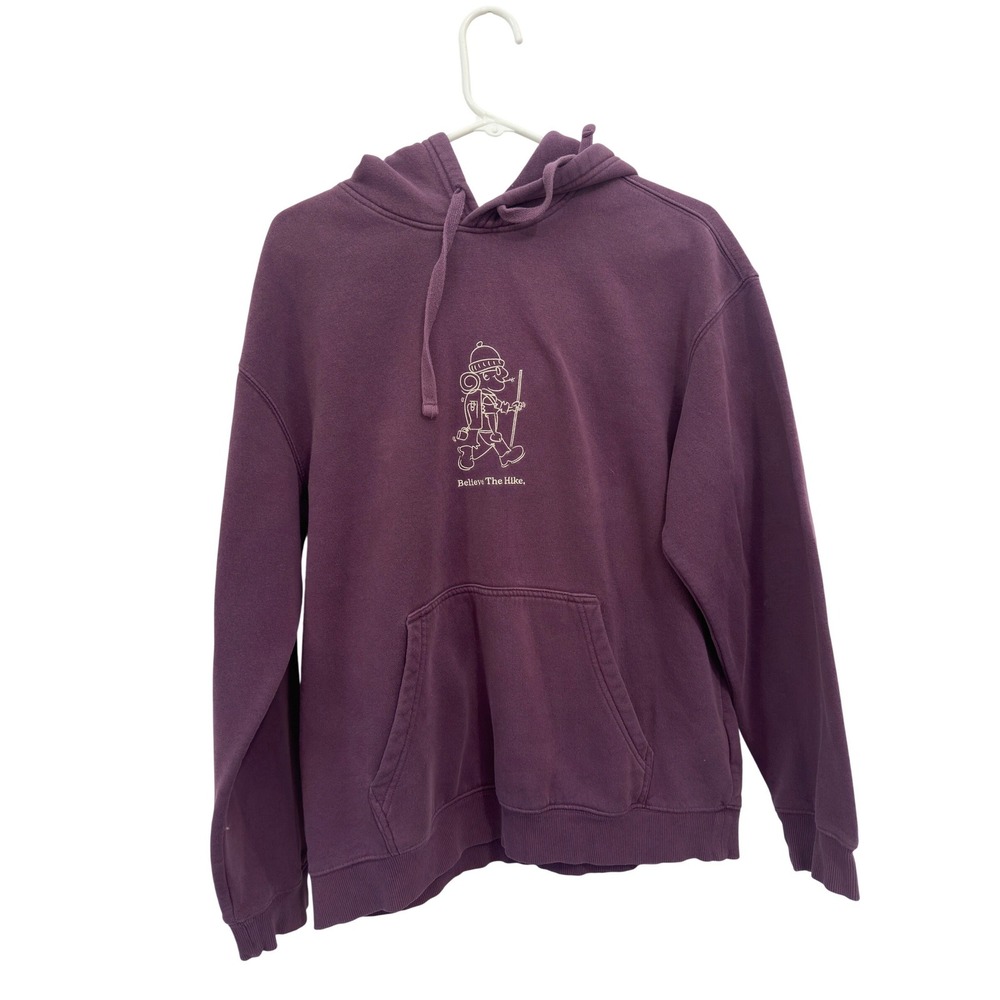 H&M Hoodie Purple Believe The Hike Graphic Relaxed Fit Granola Girl Size M